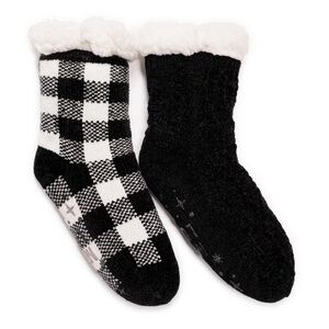 Cold Season Warm Lined Cabin Socks Slippers 2 Pack